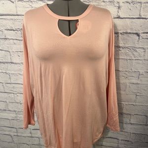 Lands End like new 1X Peach Long Sleeve Top